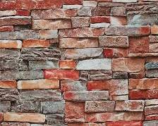 Image of Patterned brick accent wall wallpaper