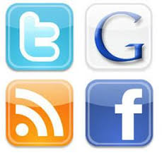 Facebook, Twitter, RSS, and Google Logos