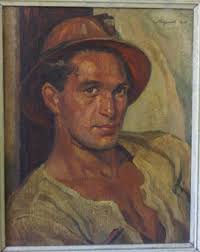 4 early South African works - 1947, 1968, 1978. Other Selected Works in Private Collections. Eric Byrd &quot;Portrait of a Miner&quot;, 1942 - oil/canvas ex Hillbrow - Byrd_Eric_1942_Hillbrow