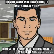 Do you want internal audit to investigate you? Because that&#39;s how ... via Relatably.com