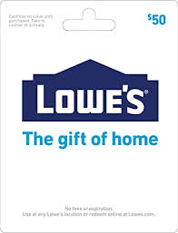 Lowe's $50 Gift Card : Gift Cards - Amazon.com