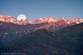 Image result for morning moon setting in mountains