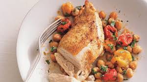 Roast Chicken Breasts with Garbanzo Beans, Tomatoes, and ...