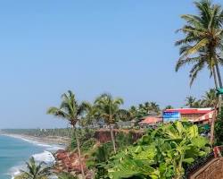 Varkala cliffside beach in Kerala