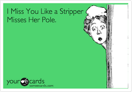 I Miss You Like a Stripper Misses Her Pole. | Flirting Ecard via Relatably.com