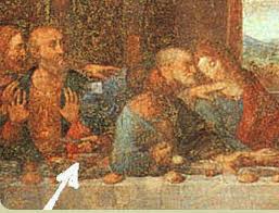 Image result for the last supper with the knife hand