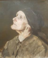 Franz Wolter Portrait Bäuerin Frau Gemälde um 1900 impressionistische ...