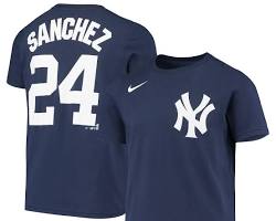 Image of Player name and number Yankees shirt