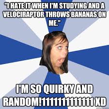 I hate it when I&#39;m studying and a Velociraptor throws bananas on ... via Relatably.com