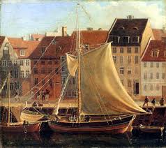 Barcas en Nyhavn - Wilhelm Bendz - como impresión artística de ...