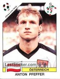 Anton Pfeffer (Group A - Osterreich). 64. Panini FIFA World Cup Italia 1990 - 64