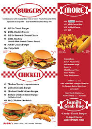 Hometown Burger menu in San Antonio, Texas, USA