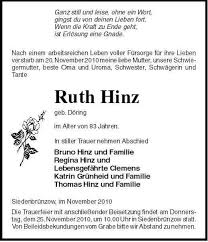 Ruth Hinz-geb. Döring-im Alter | Nordkurier Anzeigen