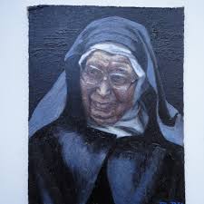 Sister Wendy Beckett study. Oil on board - p172g9b14s1qhj1kmg1j3pbjp1687j.JPG
