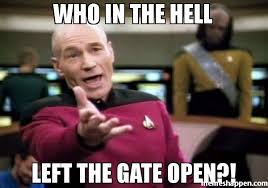 who in the hell left the gate open?! meme - Picard Wtf (33666 ... via Relatably.com