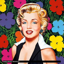 Esta Marilyn es muy reconocida, y ensambla las dos obras de Warhol más emblemáticas, su Marilyn y sus Flores: - antonio-de-felipe-marilyn-warhol-2003