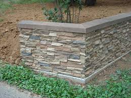 Image result for stacked stone retaining walls