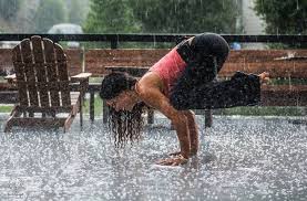 Image result for Photos of yoga in the rain
