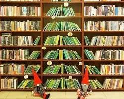 Image of bookshelf christmas tree