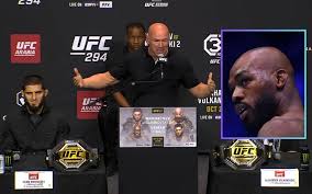 Dana White's dig at Jon Jones' team makes Islam Makhachev smirk during UFC 294 press ...