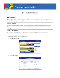 Pearson SuccessNet® : Student Online Access