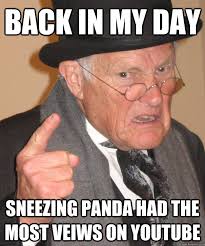 Back in my day sneezing panda had the most veiws on youtube ... via Relatably.com