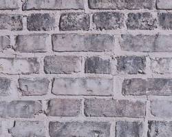 Image of Metallic brick accent wall wallpaper