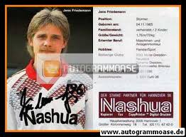 Autogramm Fussball | Hannover 96 | 1991 | Jens FRIEDEMANN