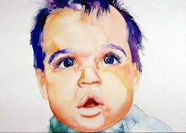 Watercolor by Carol Carter. - Age9months