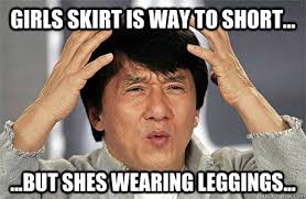 girls skirt is way to short... ...but shes wearing leggings ... via Relatably.com