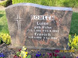 Grab von Luise Bohlen (geb. Kühn) (13.02.1911-23.09.1992 ... - wl055