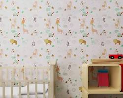 Image of Boys bedroom wallpaper with animal print