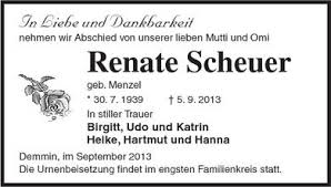 Renate Scheuer-geb. Menzel- 3 | Nordkurier Anzeigen