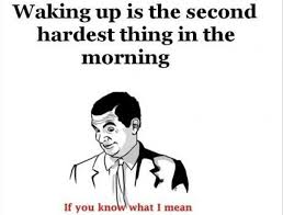 if you know what I mean, waking up is the second hardest thing ... via Relatably.com