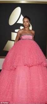Rihanna&#39;s Grammys gown becomes an internet sensation | Daily Mail ... via Relatably.com