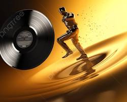 Image of Abstract record player 3D music wallpaper
