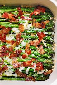 Cheesy Baked Asparagus with Gruyere cheese, Garlic, and Bacon ...