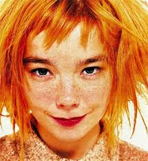 Bjork: Bjork goes orange. Love the hair cut. by YeYe Shop - 48976714667133475U28MPuemc