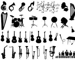 Image of Silhouettes with instruments wallpaper