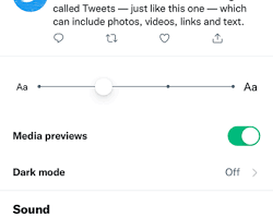 Twitter Display and sound settings
