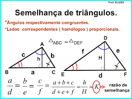Resultado de imagem para imagens de semelhança de triângulos
