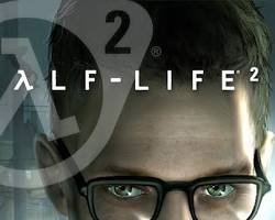Gambar poster permainan HalfLife 2 (2004).