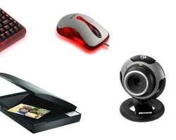 Gambar Keyboard, mouse, scanner, dan webcam