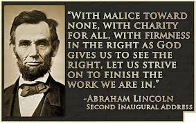Powerful quote from Abraham Lincoln&#39;s second inaugural address. Be ... via Relatably.com