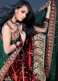 Pakistani beautiful women in saree and blouse photo