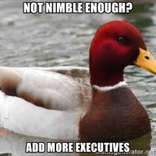 not nimble enough? add more executives - Bad Advice Mallard | Meme ... via Relatably.com