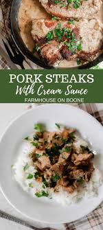Pork Steaks With Creamy Onion Gravy - Farmhouse on Boone