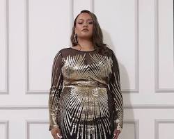 Image of Plus size gold sequin maxi dress