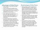 Advantages and disadvantages of solar energy ppt