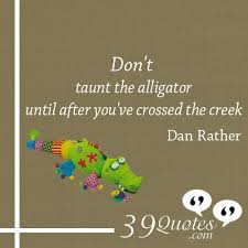 Don&#39;t taunt the alligator until after you&#39;ve crossed the creek ... via Relatably.com
